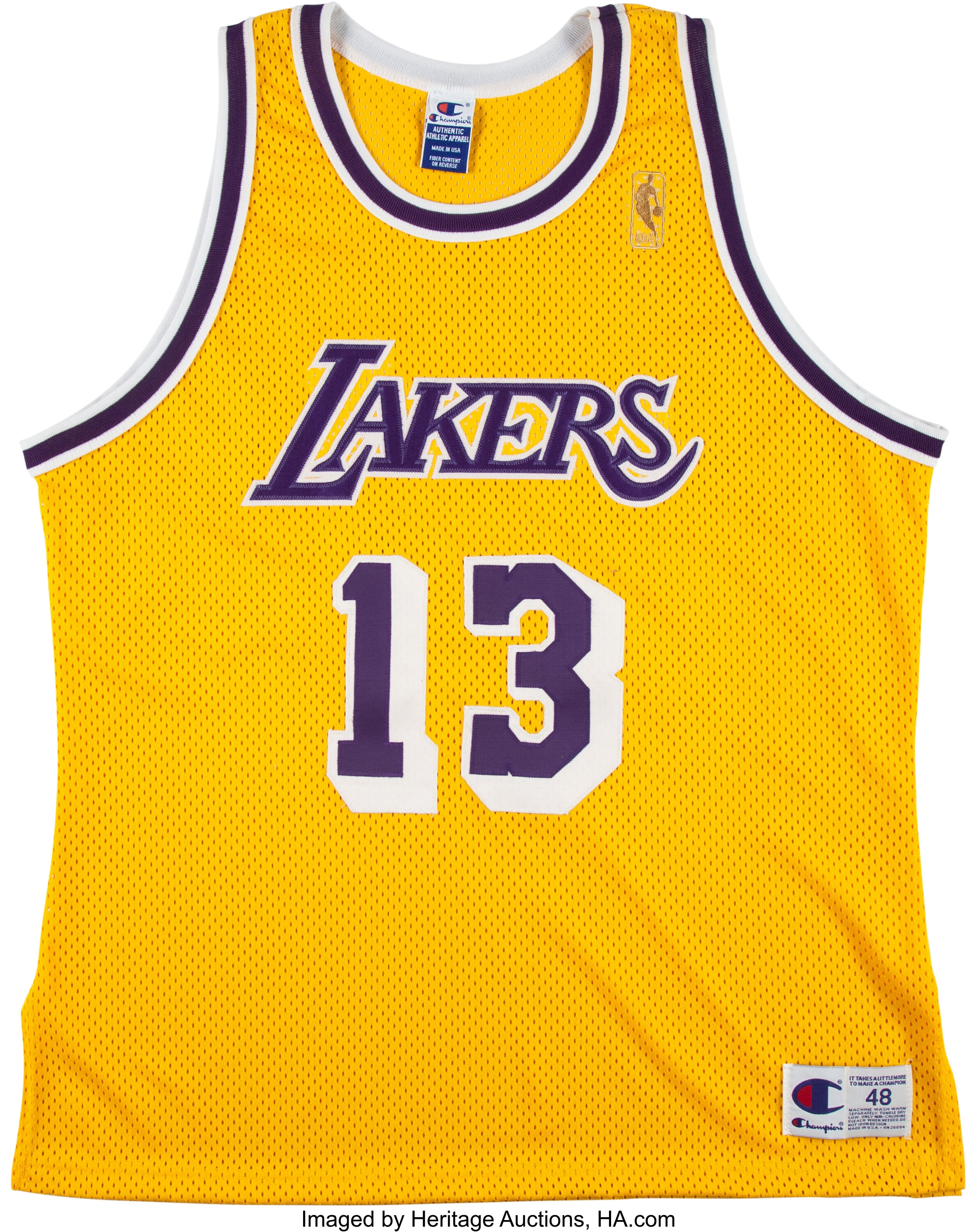 13 WILT CHAMBERLAIN Los Angeles Lakers NBA Center Purple Throwback