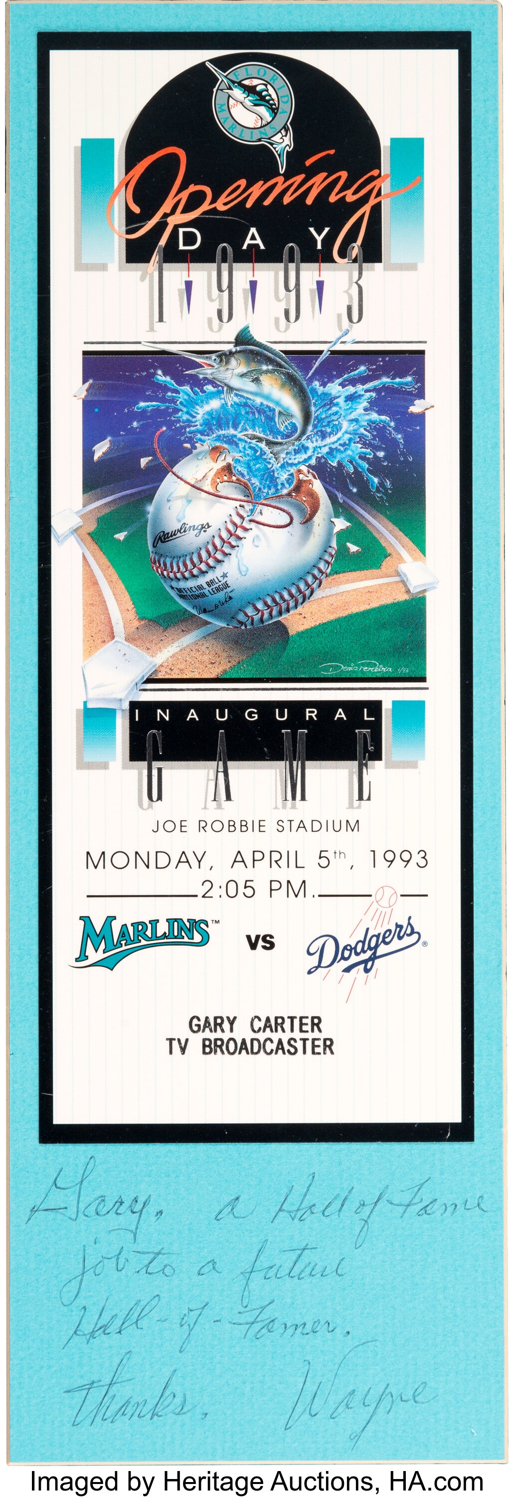 Florida Marlins vs Dodgers - Inaugural Game 1993 Opening Day