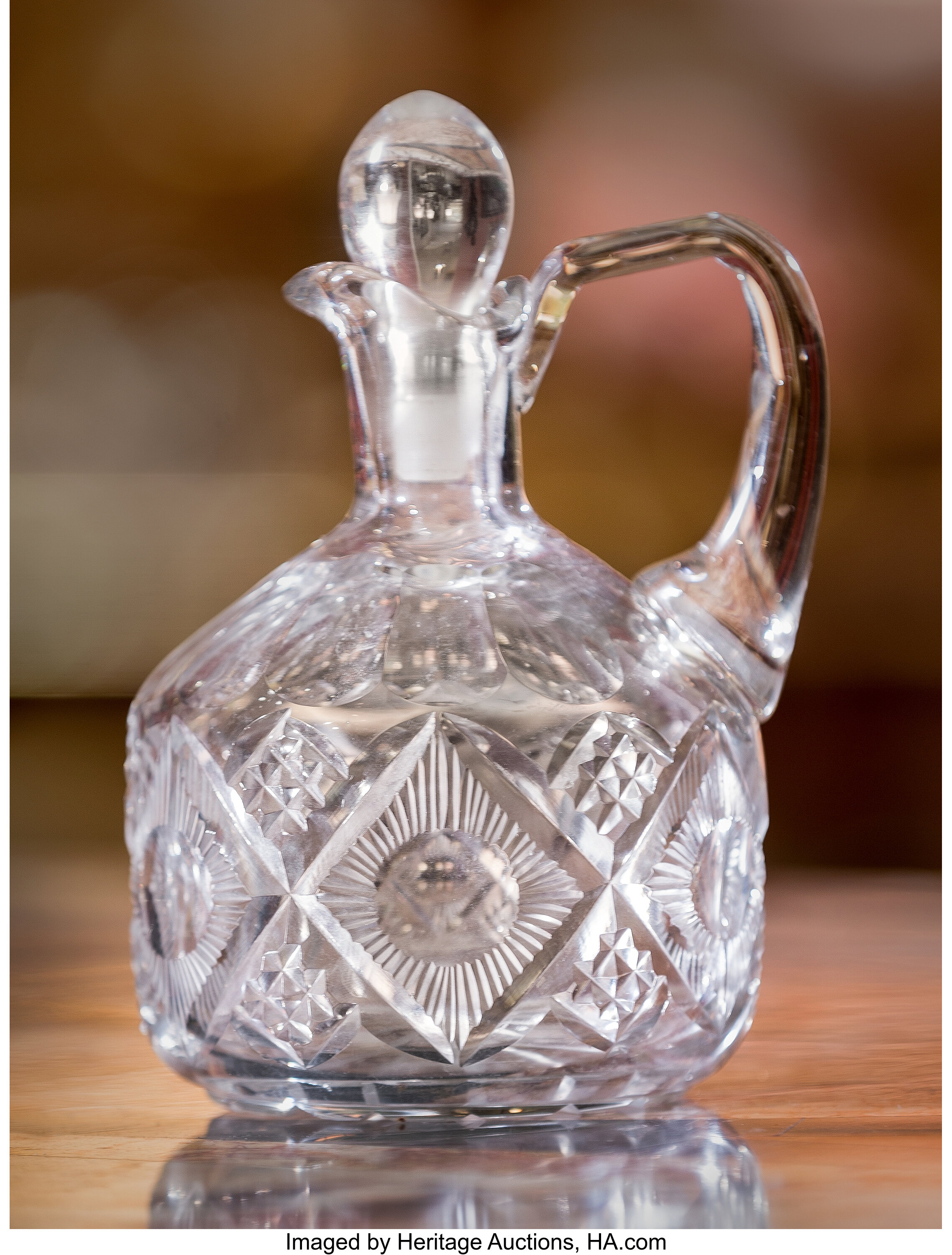 An American Brilliant Cut Glass Handled Decanter Early 20th Lot 63609 Heritage Auctions