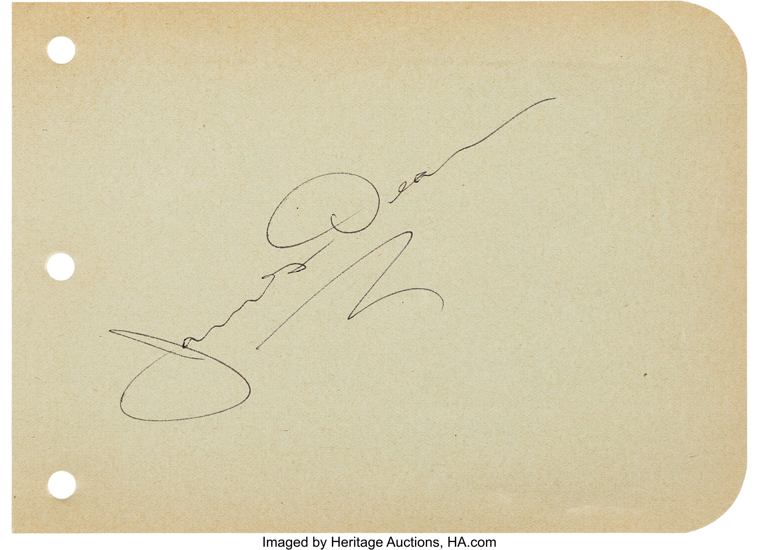 A James Dean Signature, Circa 1955. ... Movie/TV Memorabilia | Lot ...