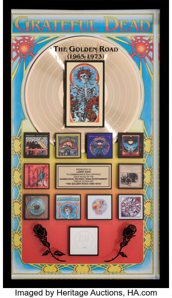 Grateful Dead RIAA Gold Record Over-sized Sales Award for 