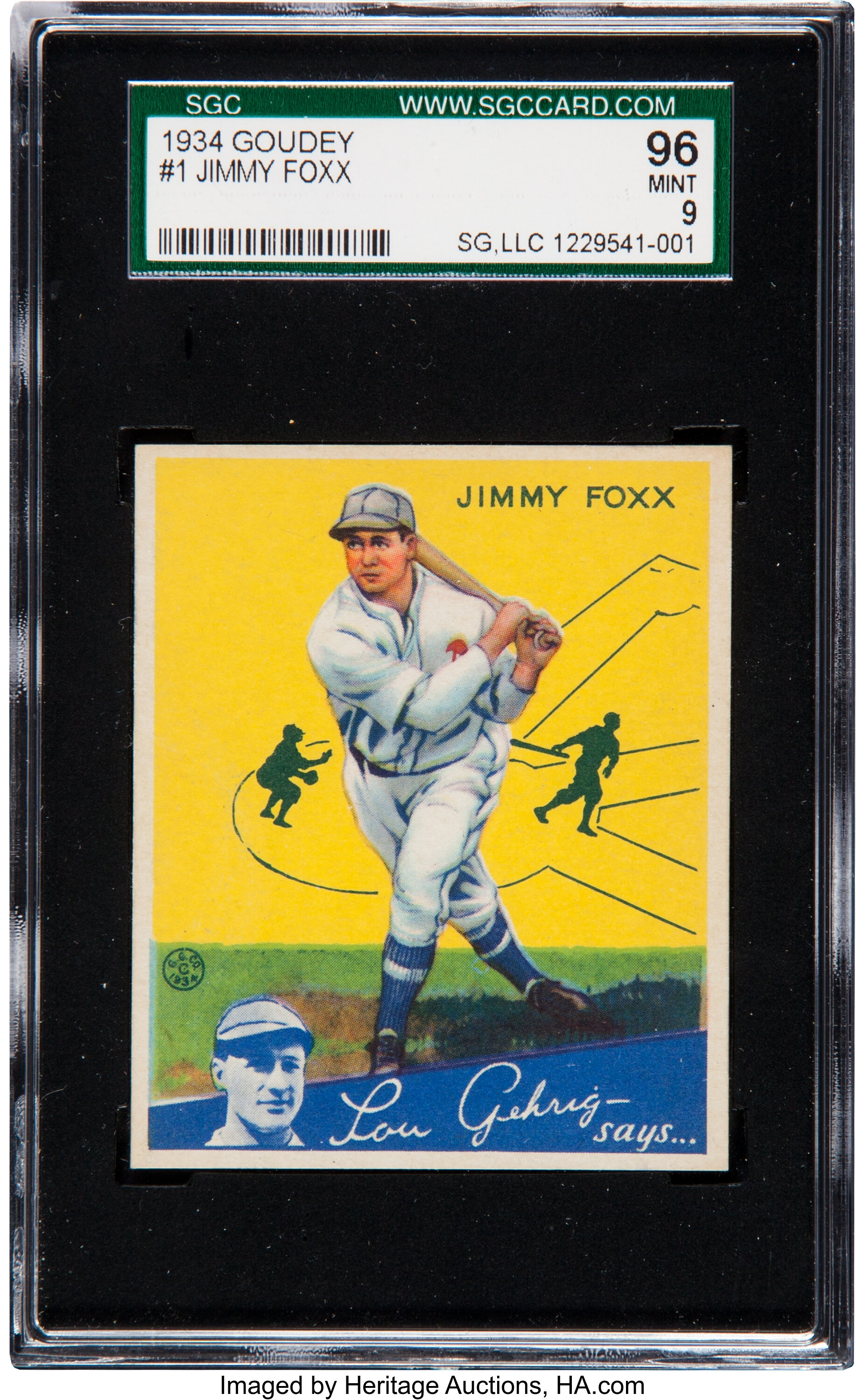 Sold at Auction: Jimmy Foxx Baseball Exhibit Card