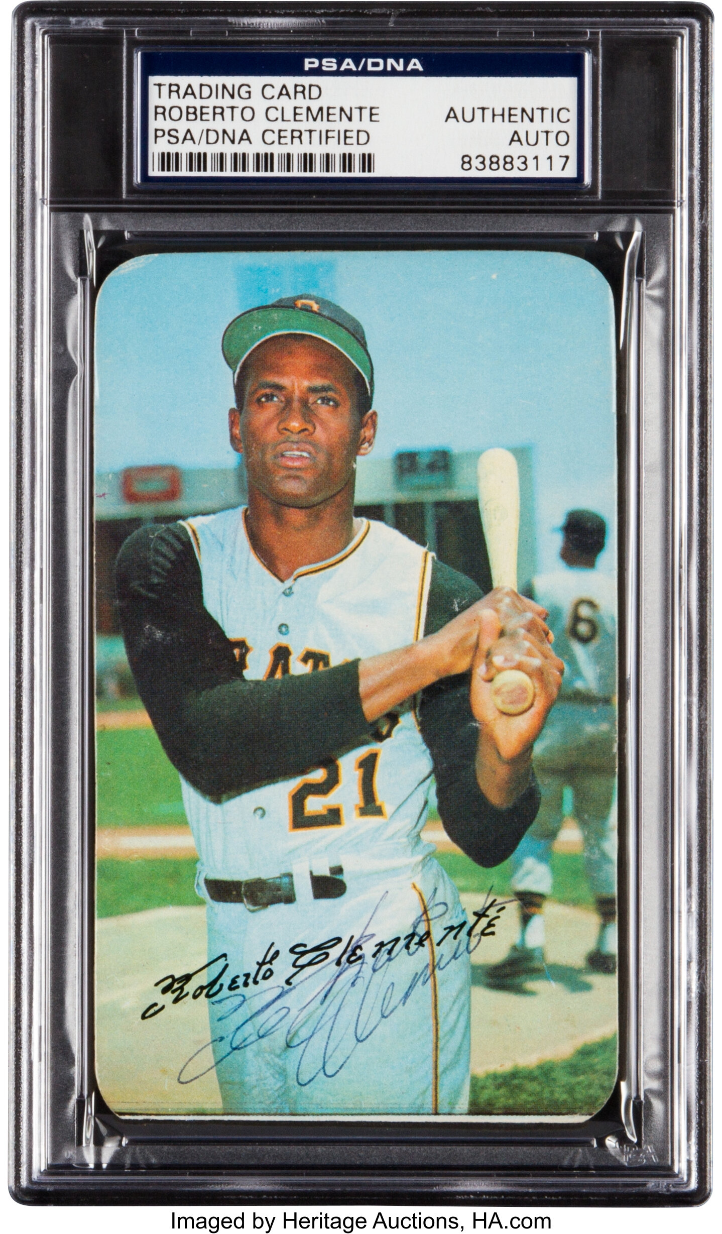 Roberto Clemente Autographed 1956 Topps Card #33 PSA/DNA