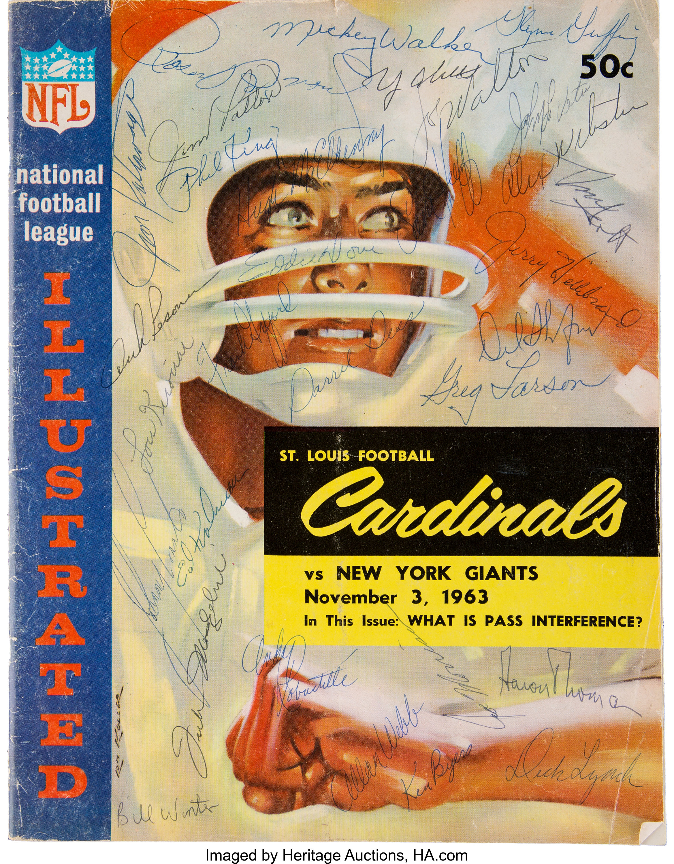 1963 New York Giants Team Signed Program. Football Collectibles