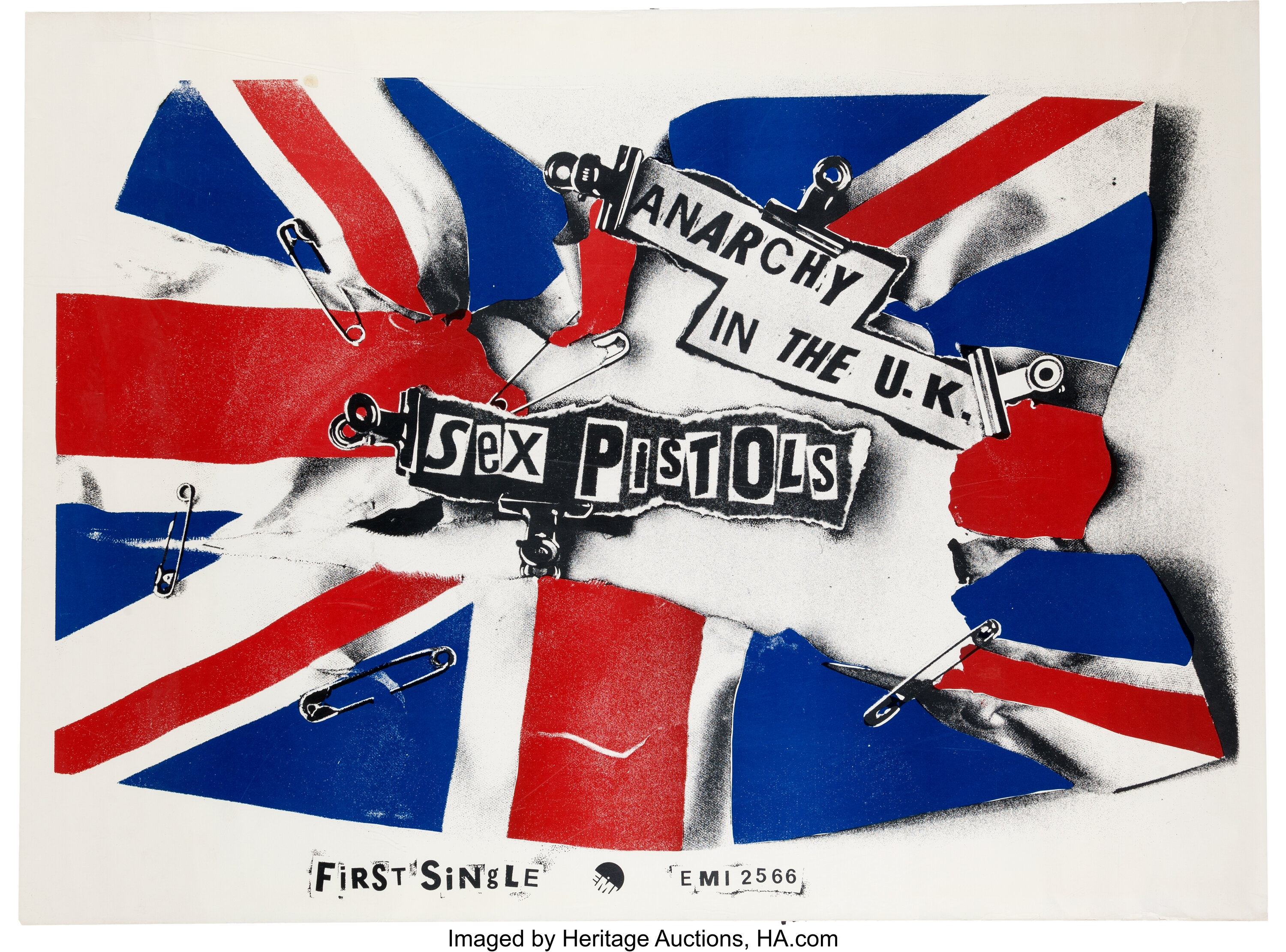 Sex Pistols Anarchy In The Uk Promo Poster Emi 1976 Music Lot 89311 Heritage Auctions 