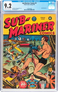 Sub-Mariner Comics #5 (Timely, 1942) CGC NM- 9.2 Off-white to white pages