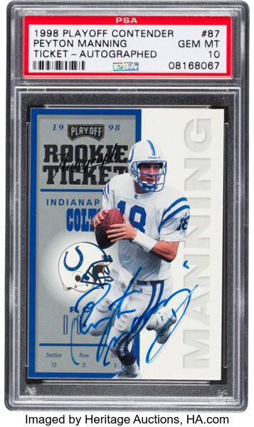 Sold at Auction: Peyton Manning signed and framed jersey PSA