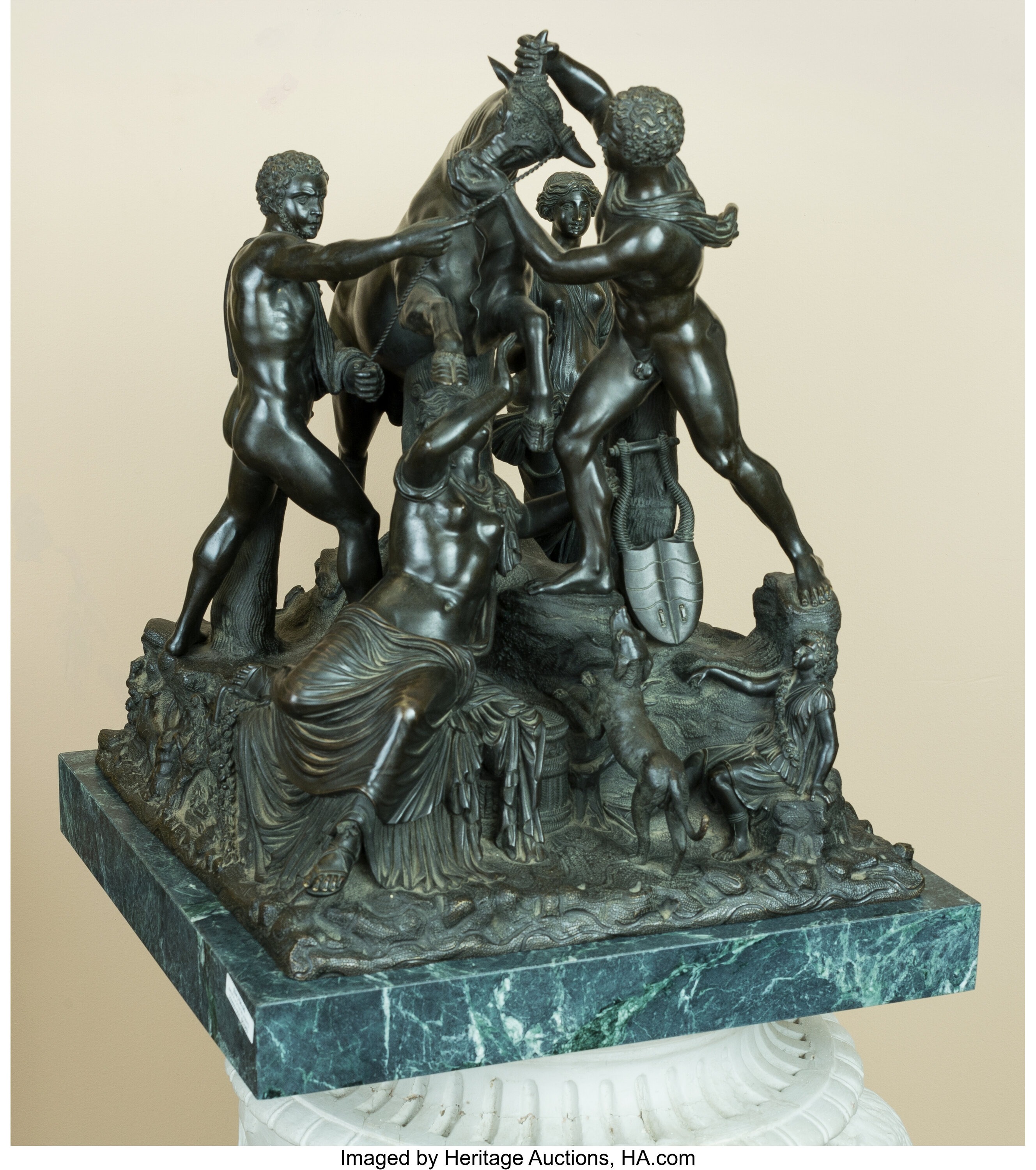 A Continental Grand Tour Bronze Figural Group: Farnese Bull, late | Lot ...