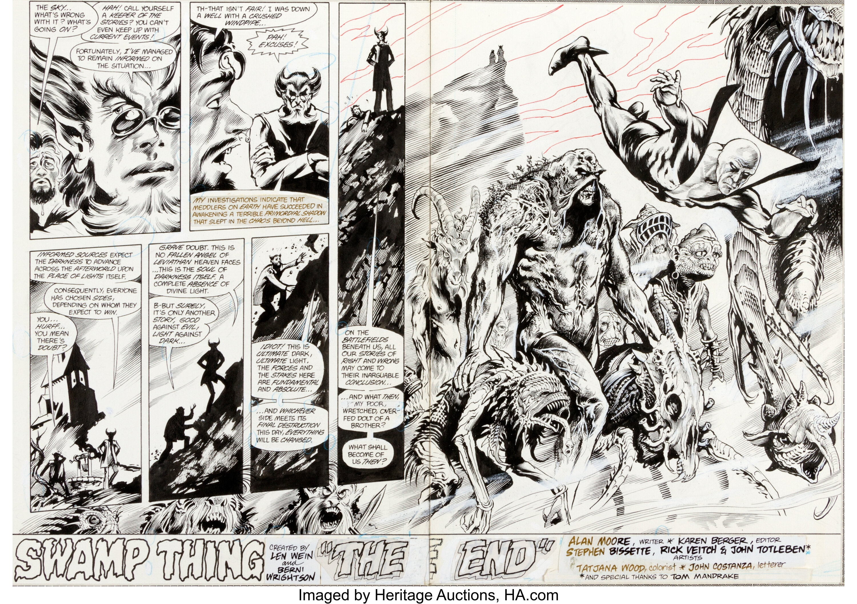 Stephen Bissette and John Totleben Swamp Thing #50 Title/Splash | Lot  #93031 | Heritage Auctions