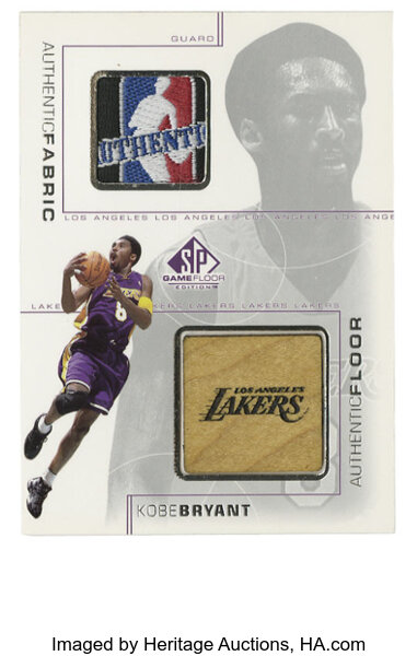 Kobe Bryant Game-Worn Jersey Cards (2) Purple & Yellow SP