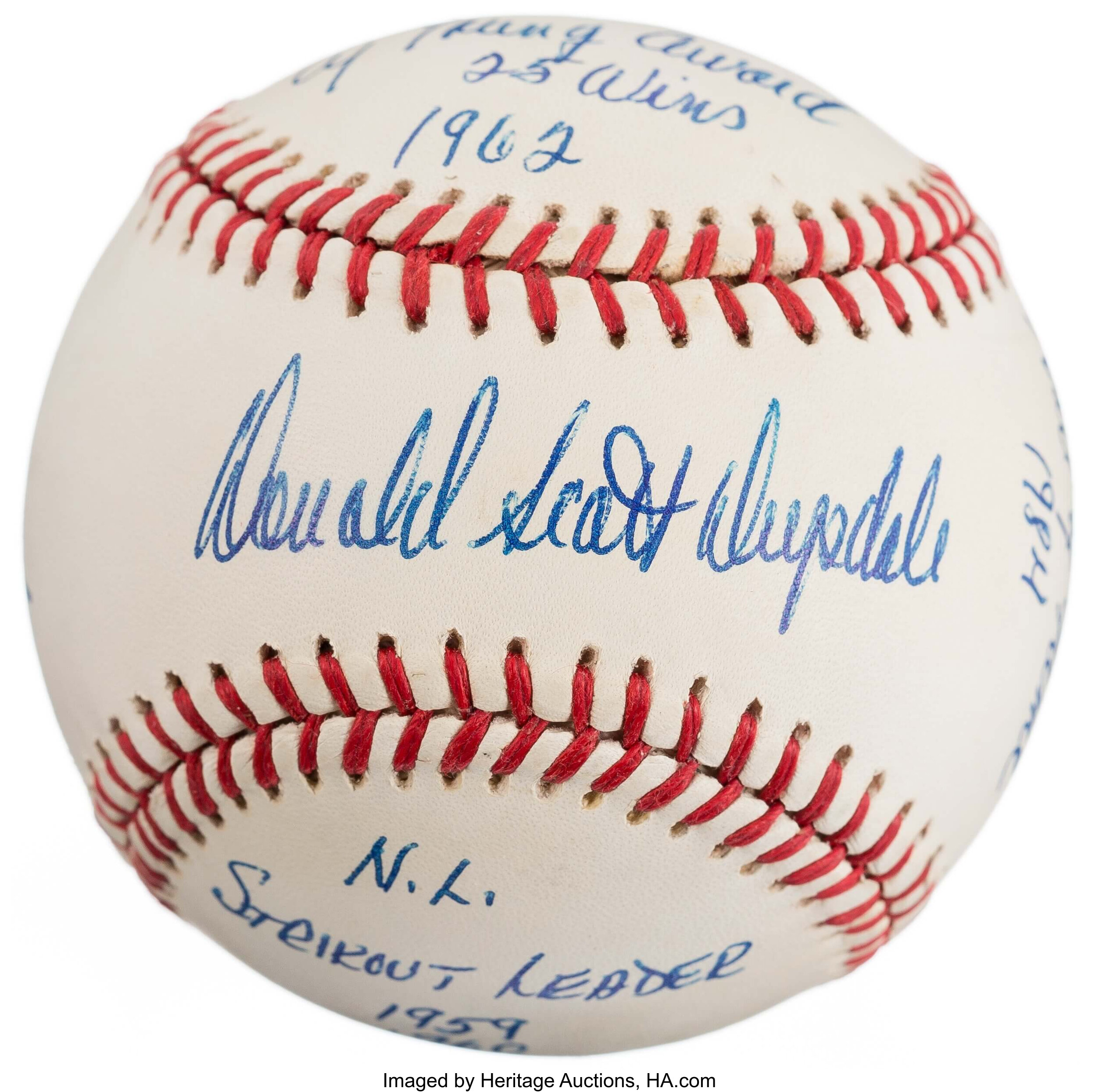 Mickey Mantle & Roger Maris SIgned ONL Baseball Inscribed NO. 7