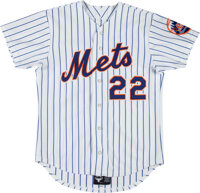 1995 Brett Butler Game Worn New York Mets Jersey. Baseball