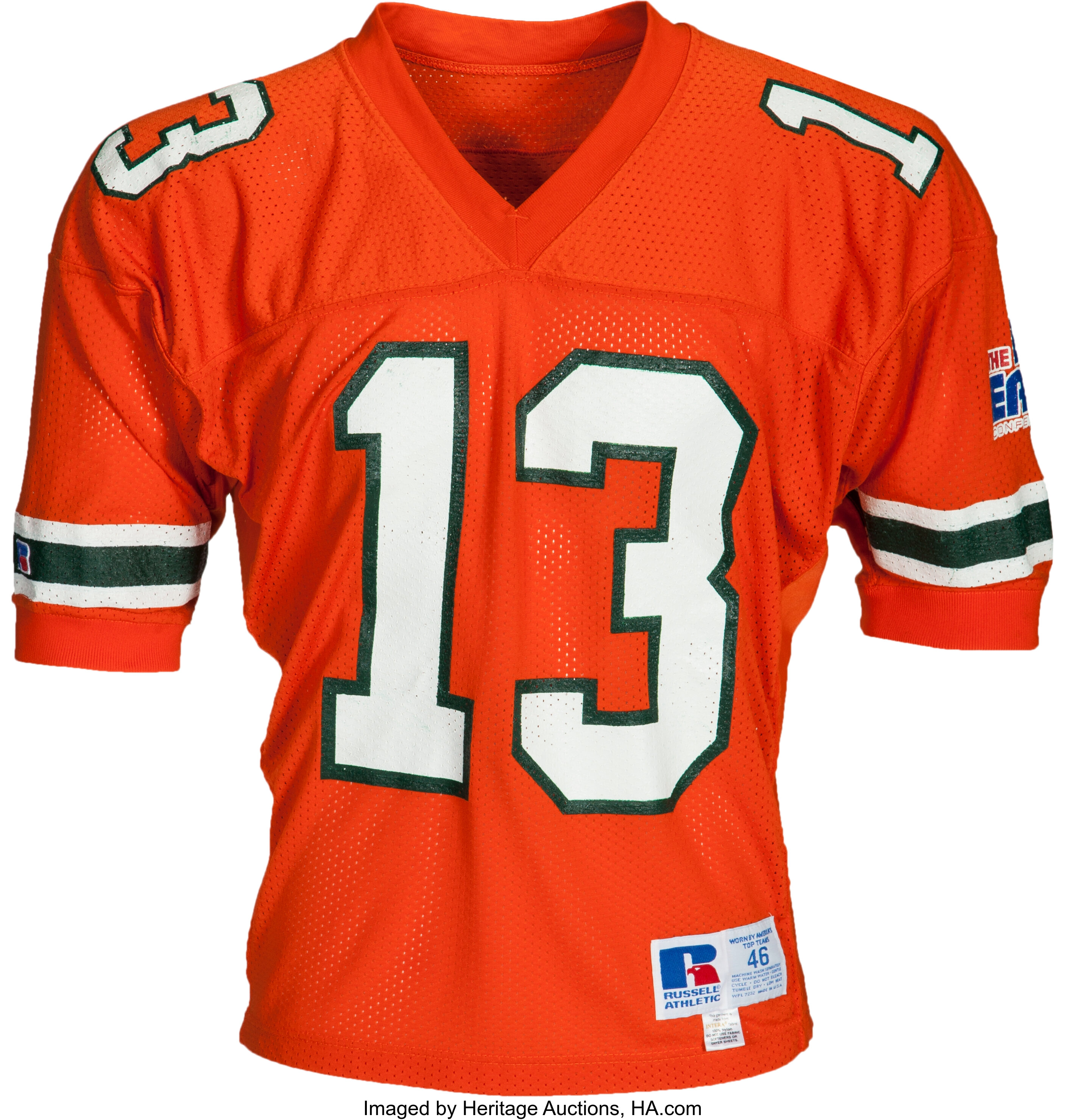 Miami Hurricanes 99 Game Issued Orange Football Practice Jersey 962