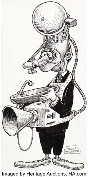 Basil Wolverton Attention Ministers Illustration Original Art (c