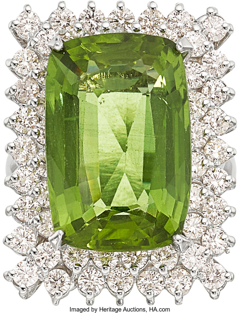 Peridot, Diamond, White Gold Ring. ... Estate Jewelry Rings | Lot ...