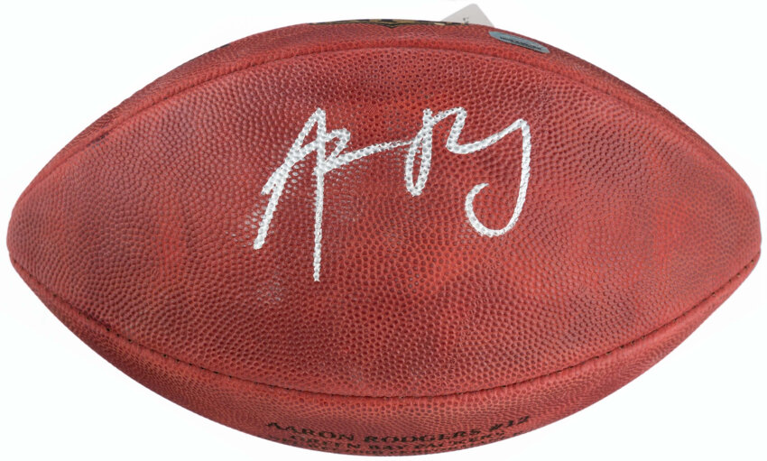 Lot Detail - Aaron Rodgers Autographed Wilson Official NFL Football  (Mounted Memories)