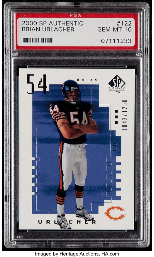 2000 SP Authentic Brian Urlacher #122 PSA Gem Mint 10. Football, Lot  #43119