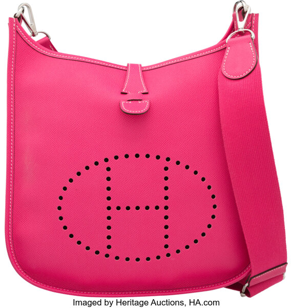 Hermes Evelyne III PM Epsom Bag in Rose Tyrien with Palladium Hardware