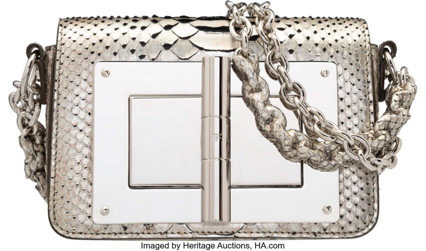 Shop Tom Ford Laminated Python Small Chain Natalia Bag