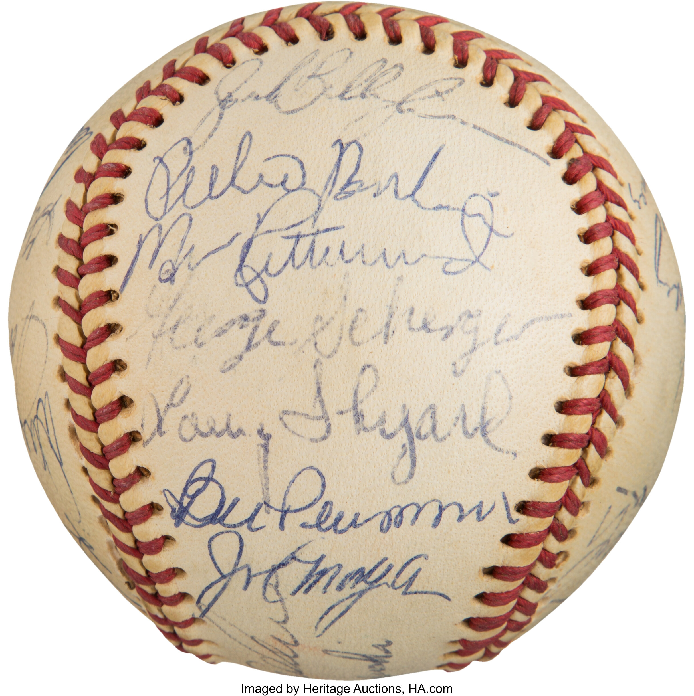 Lot Detail - 1975-76 Cincinnati Reds Team Signed Baseball With 20