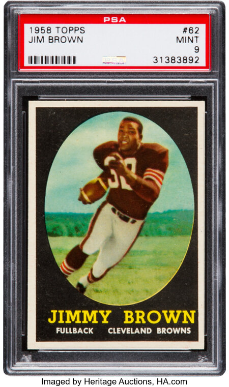 Classic NFL Collage/Painting: Jim Brown Cleveland Browns Cards