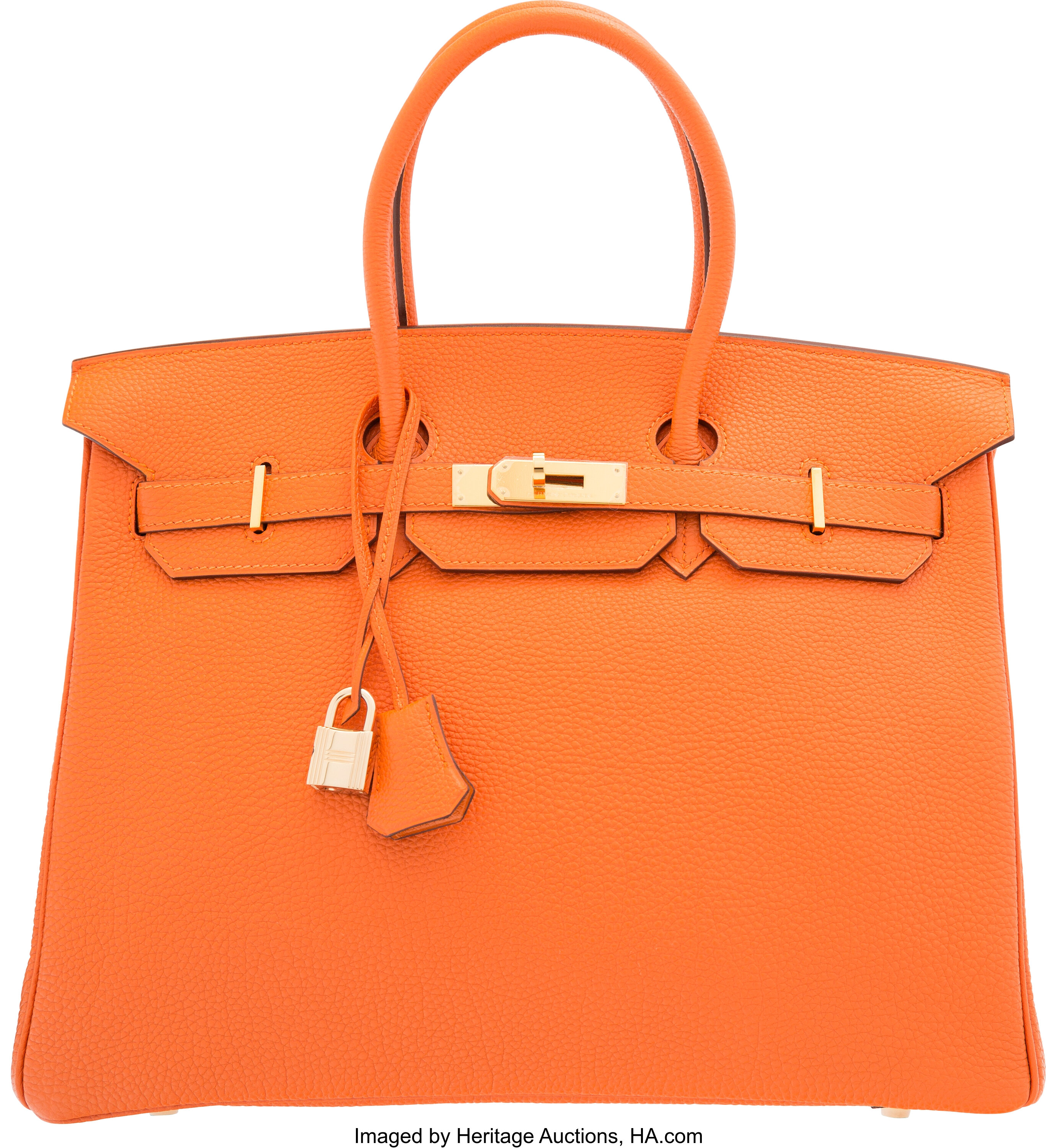 Sold at Auction: Hermes Kelly Pochette Clutch, Feu Orange Epsom