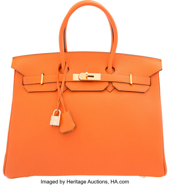 Hermes Birkin Bag 35cm Orange Gold Hardware