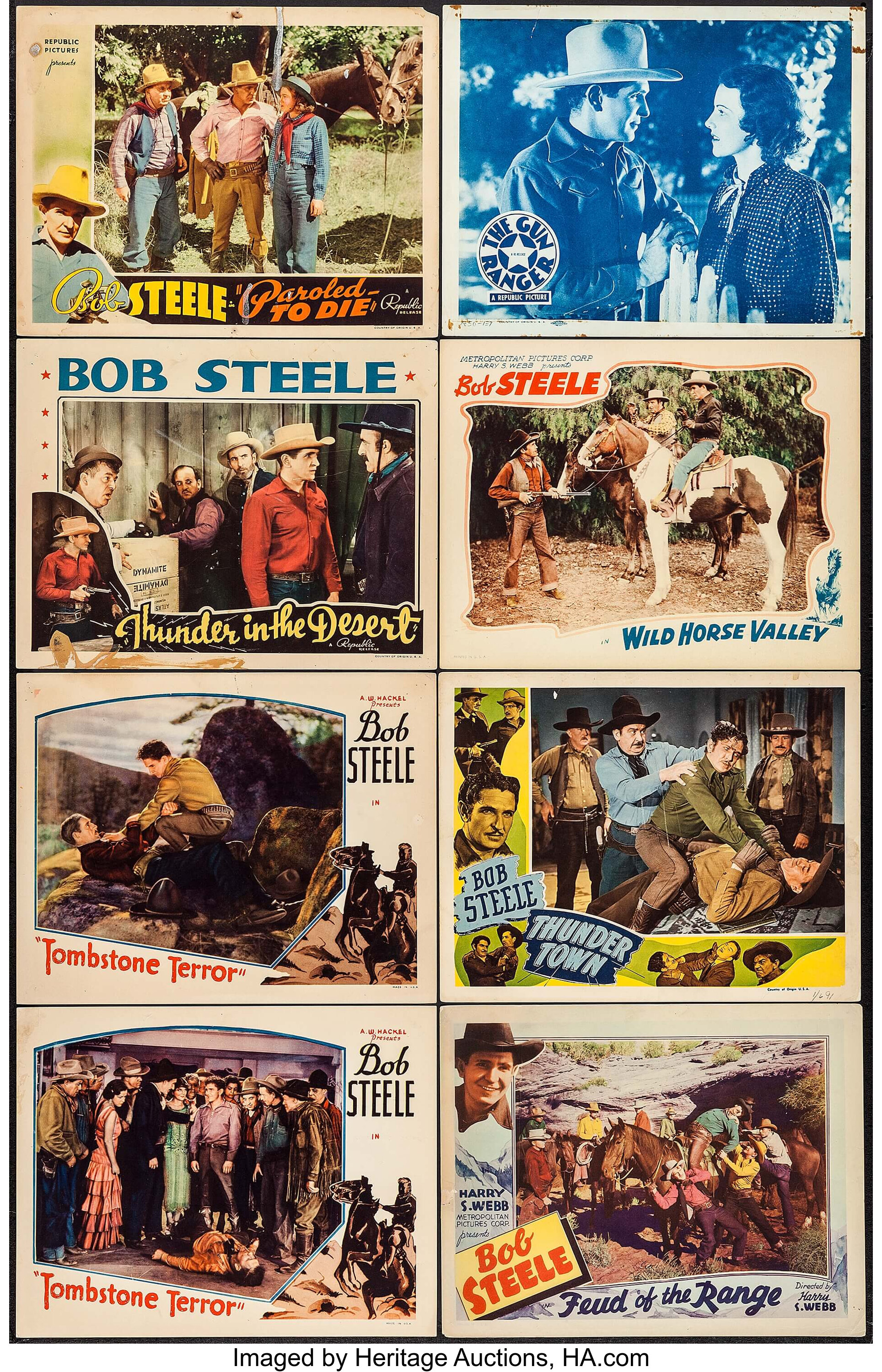 Tombstone Terror & Others Lot (Supreme, 1935). Lobby Cards (27) | Lot ...