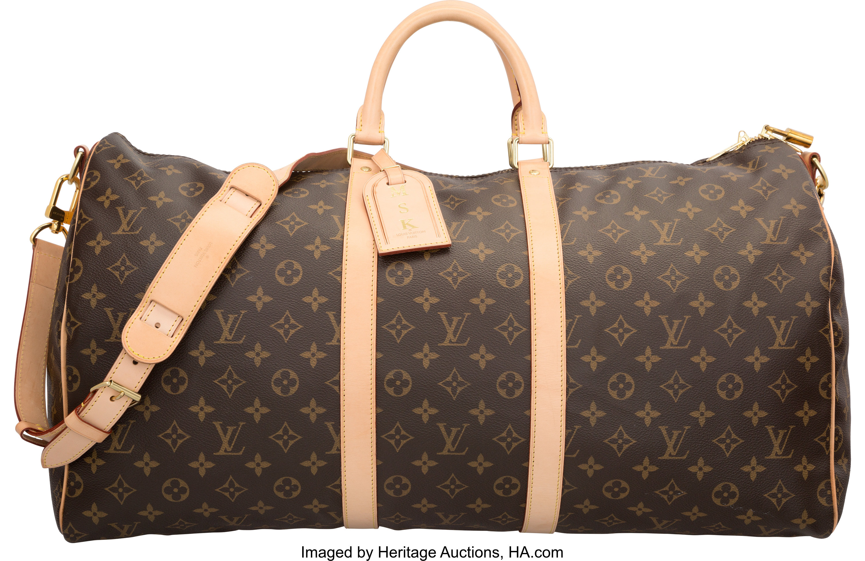 At Auction: Louis Vuitton, LOUIS VUITTON DAMIER EBENE KEEPALL