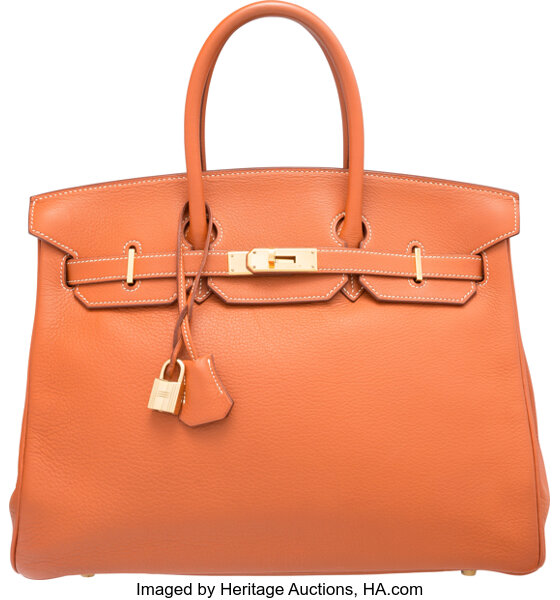 Hermes Birkin Bag 35cm Orange Gold Hardware