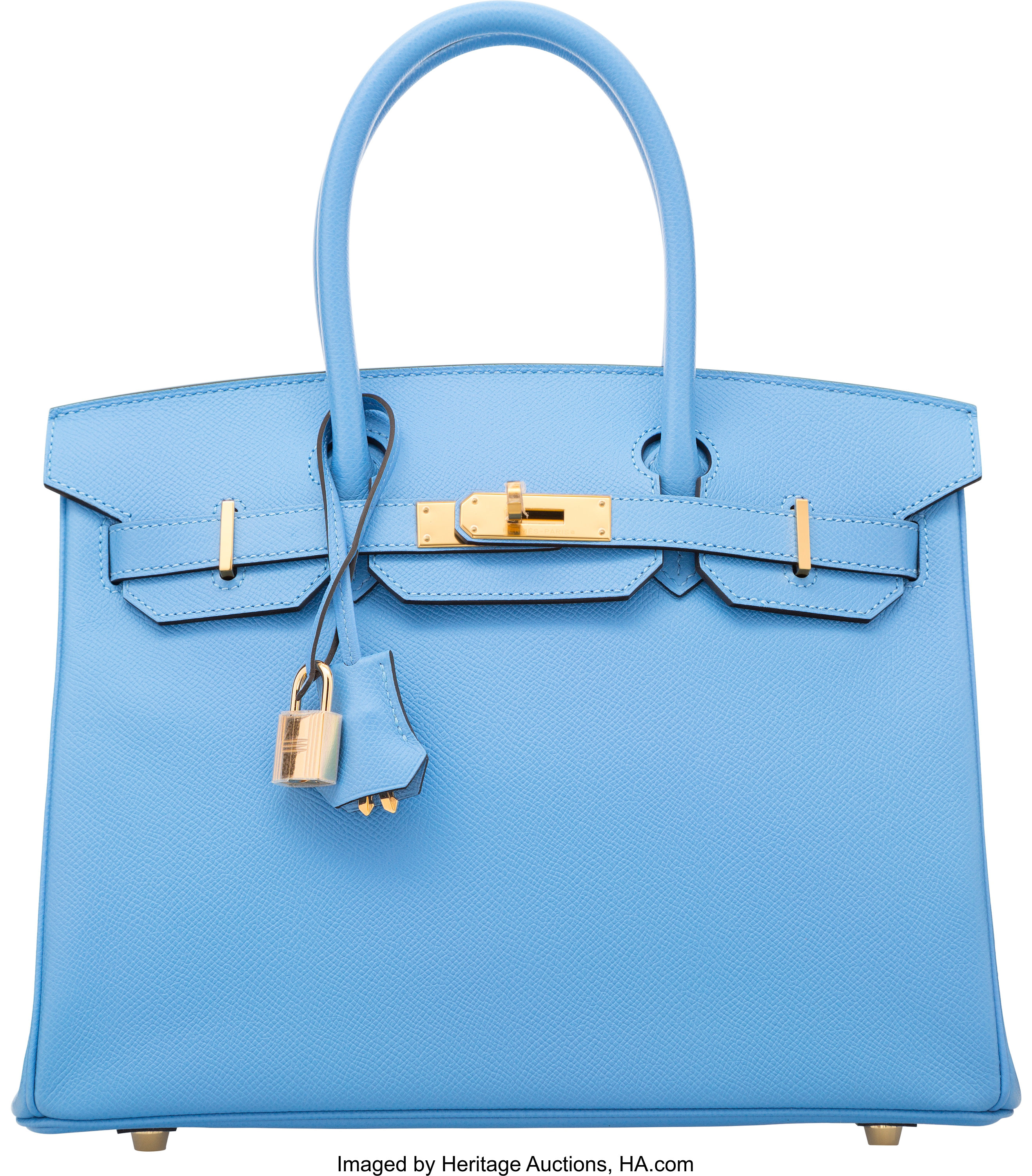 Hermes Birkin 30cm Celeste Birkin Sky Blue Epsom Gold Hardware Bag