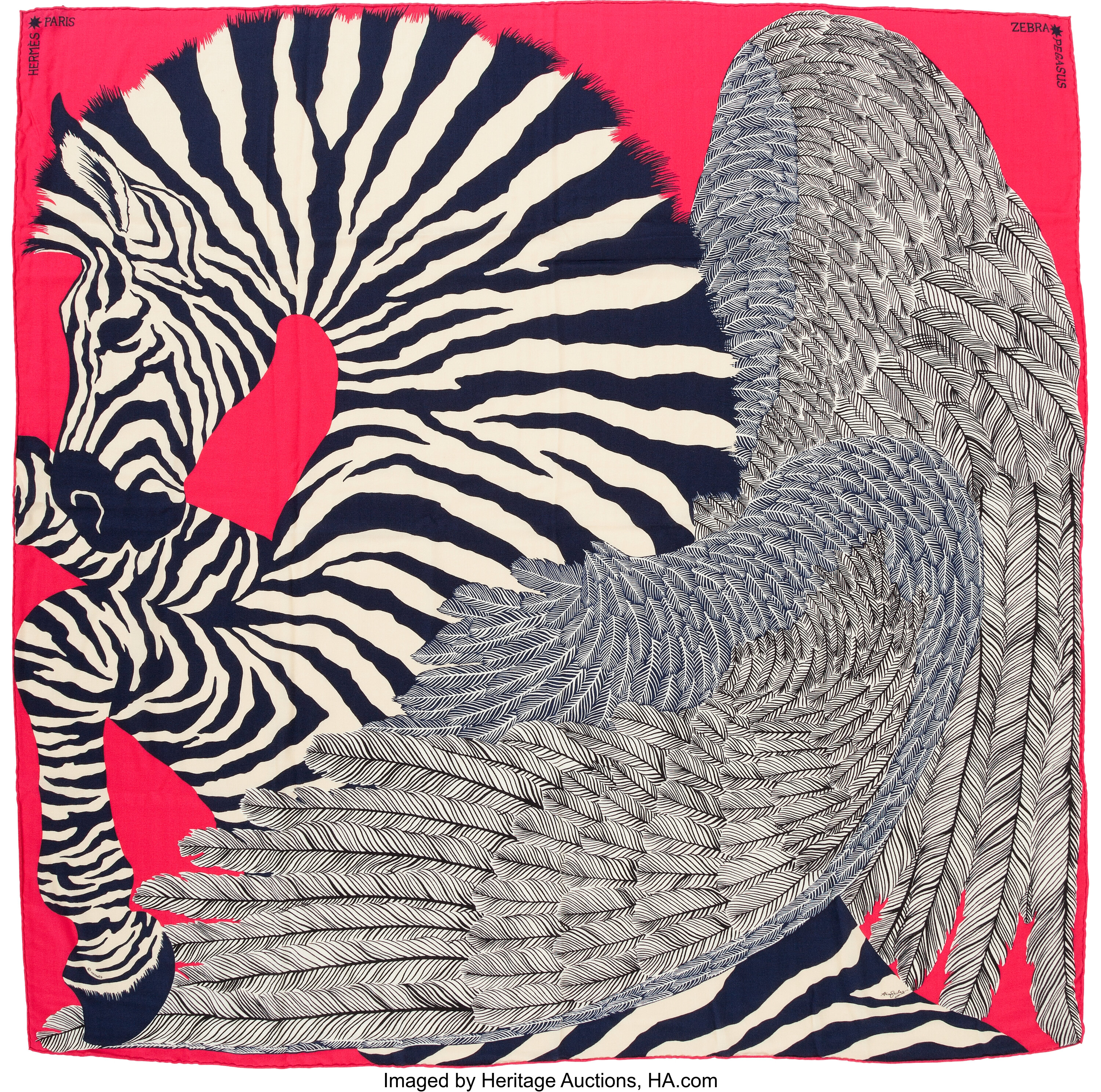 Hermes, Accessories, Hermes Zebra Pegasus Cashmere And Silk Shawl