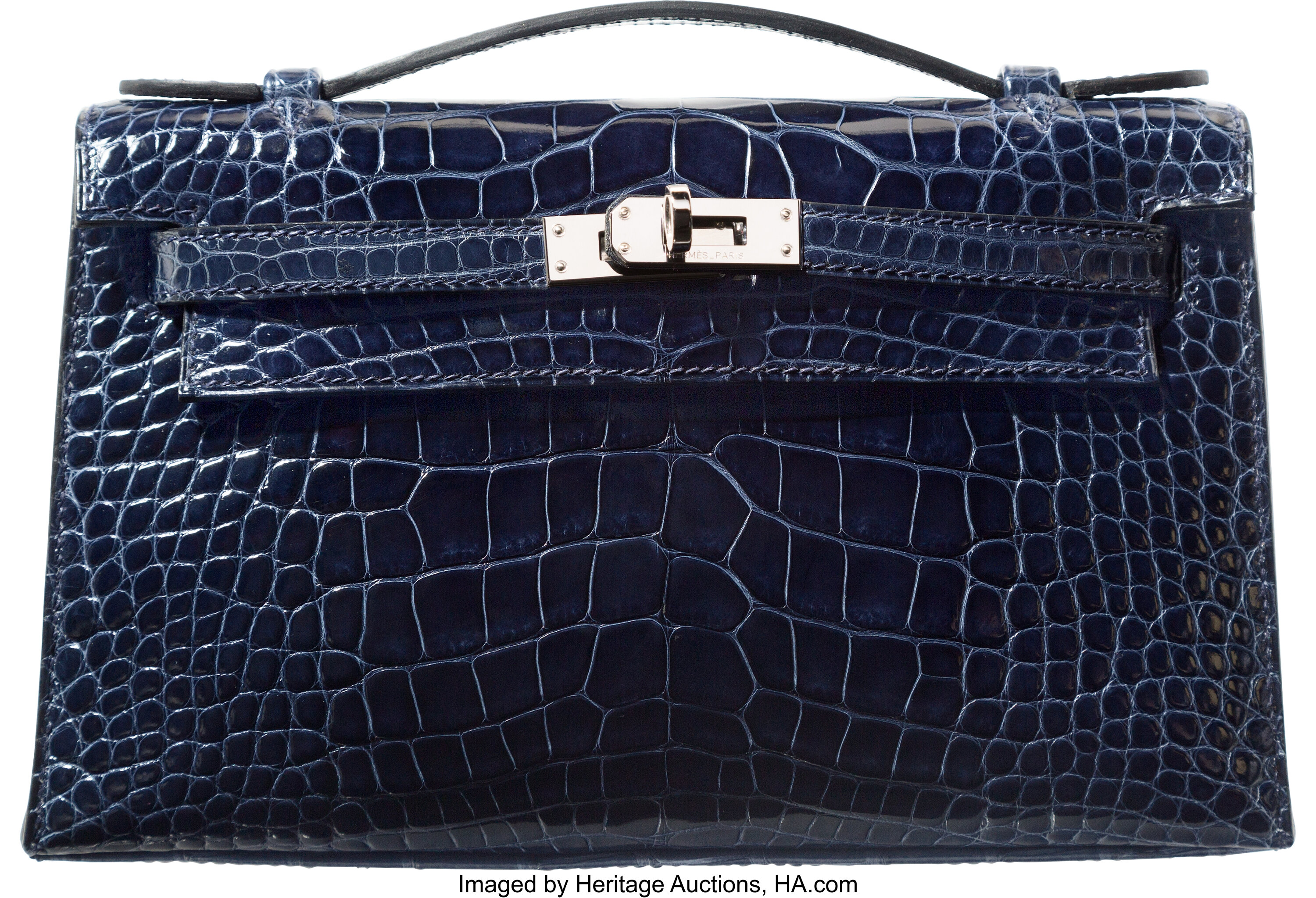 Hermes Bleu Abysse Shiny Niloticus Crocodile Kelly Pochette – The Closet