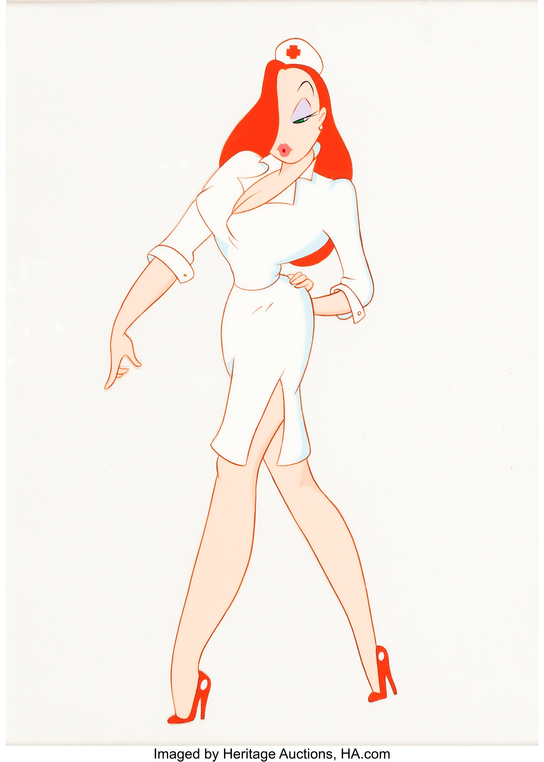 Tummy Trouble Jessica Rabbit Production Cel (Walt Disney/Amblin, | Lot ...