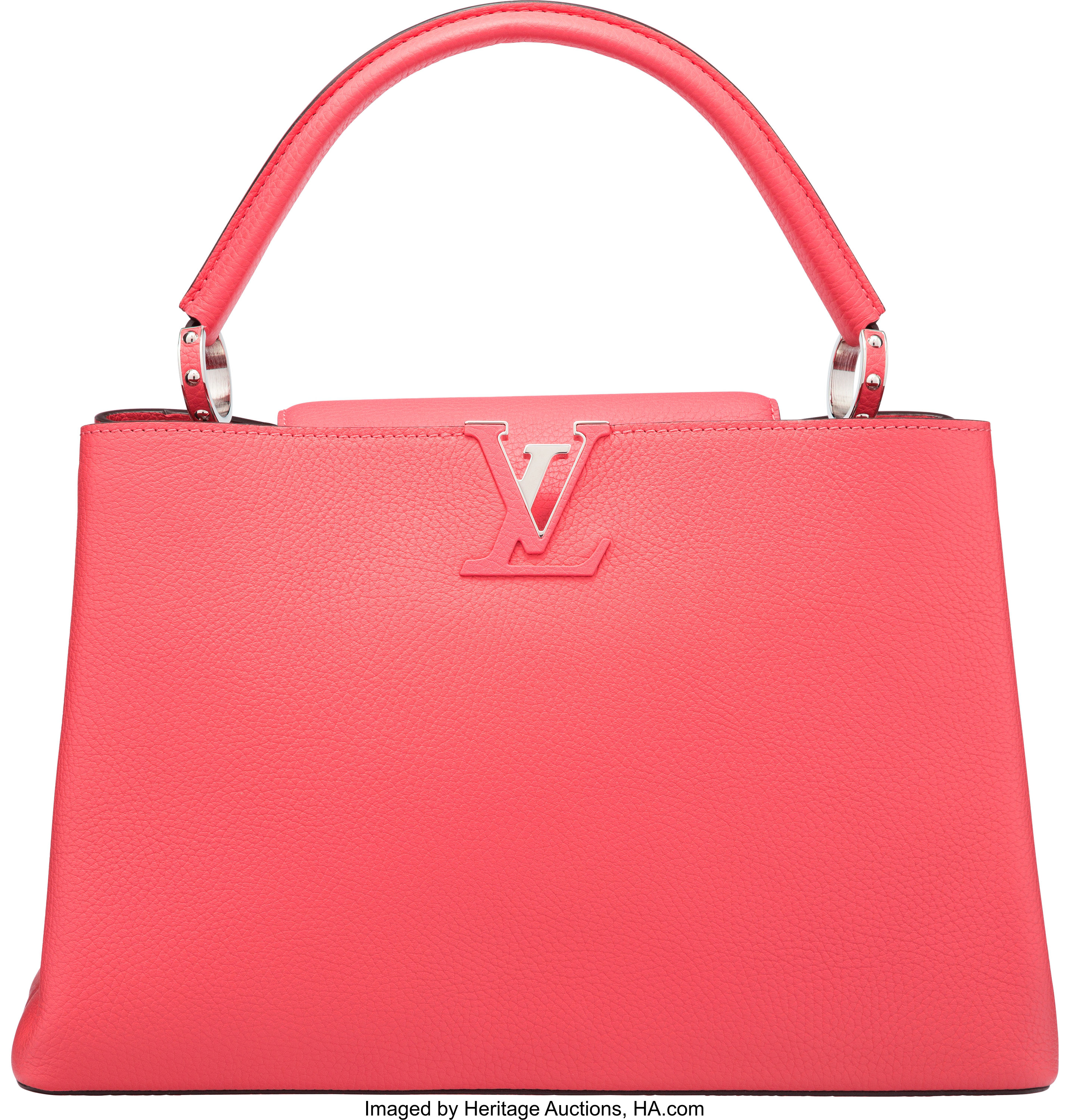 Louis Vuitton Ostrich Capucines MM - Pink Handle Bags, Handbags