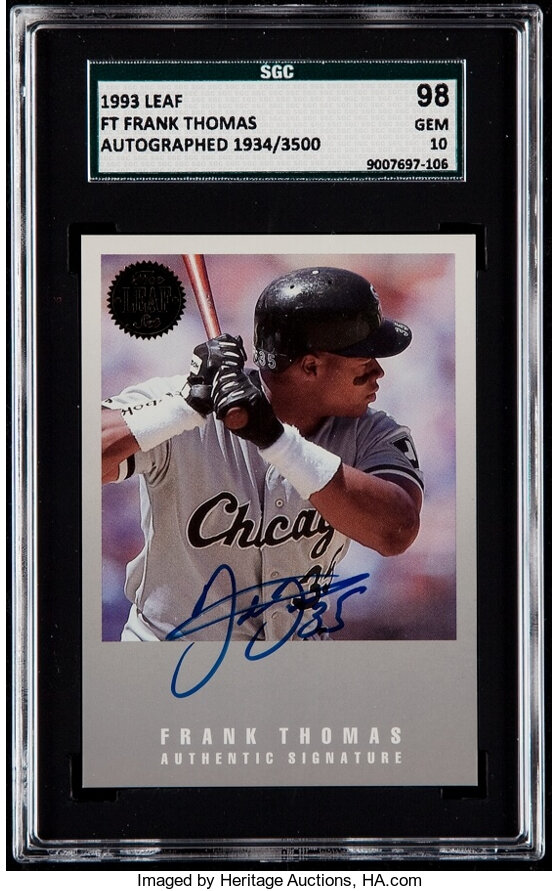 1993 Leaf Update Frank Thomas Autograph Frank Thomas #'d 1934/3500