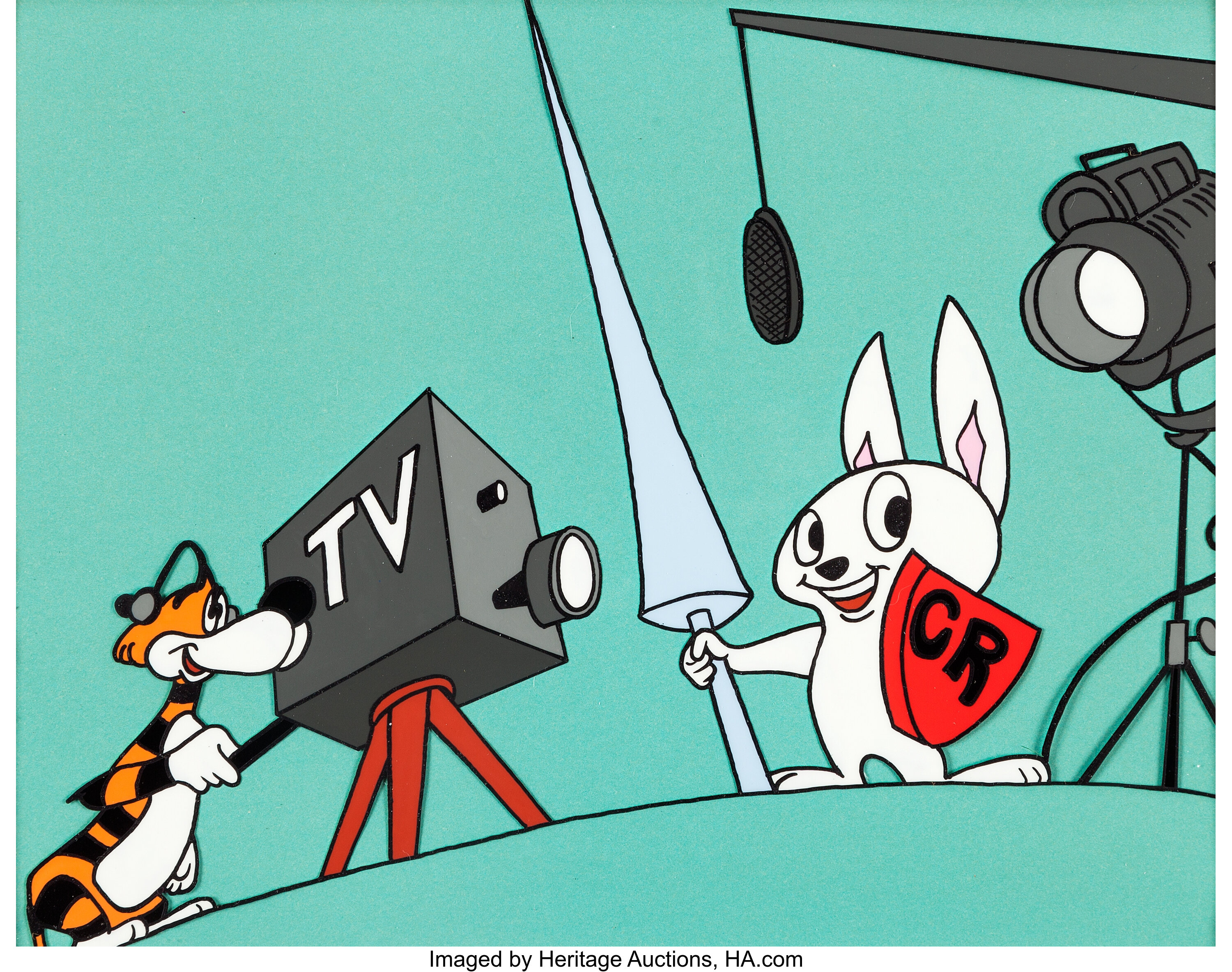 Crusader Rabbit Scene Cel (Jay Ward, 1971). Animation Art