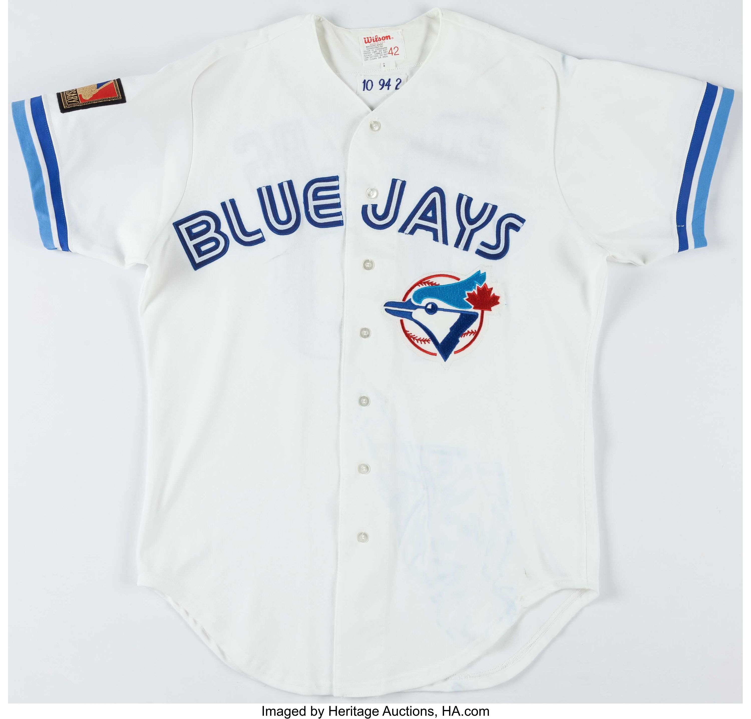 1994 Pat Borders Game Worn Toronto Blue Jays Jersey.  Baseball, Lot  #44237