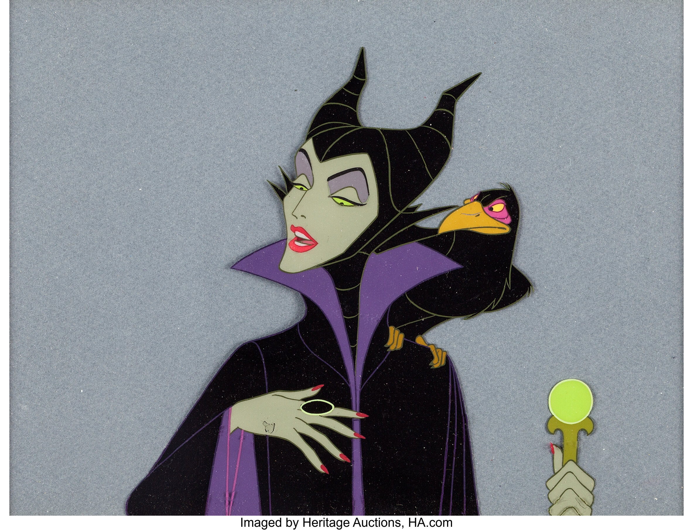 Sleeping Beauty Maleficent and Diablo Production Cel (Walt Disney,, Lot  #95166