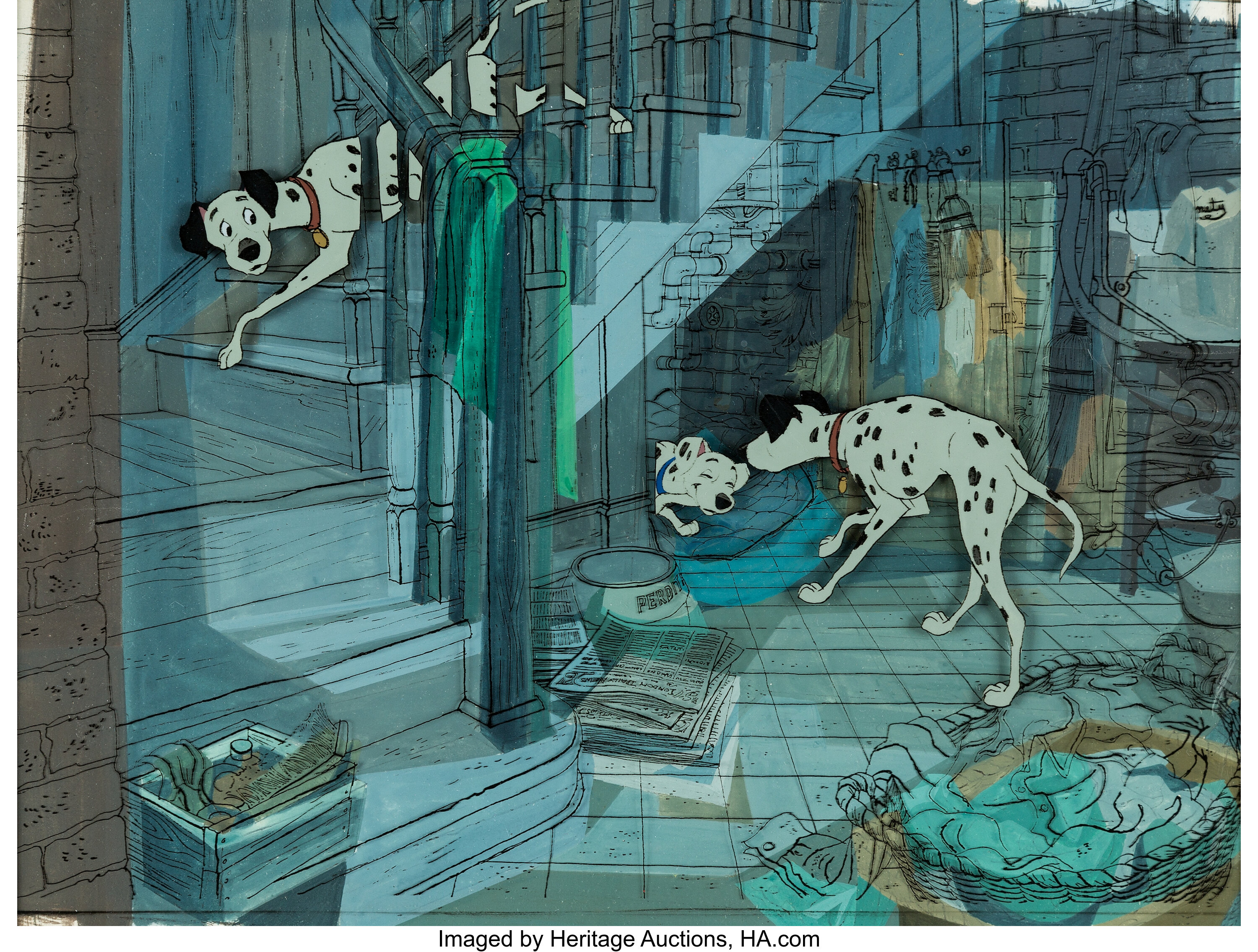 101 Dalmatians Pongo and Perdita Production Cel and Key Master | Lot ...