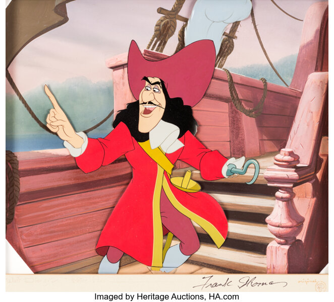 peter pan captain hook production cel and master background walt lot 95161 heritage auctions heritage auctions