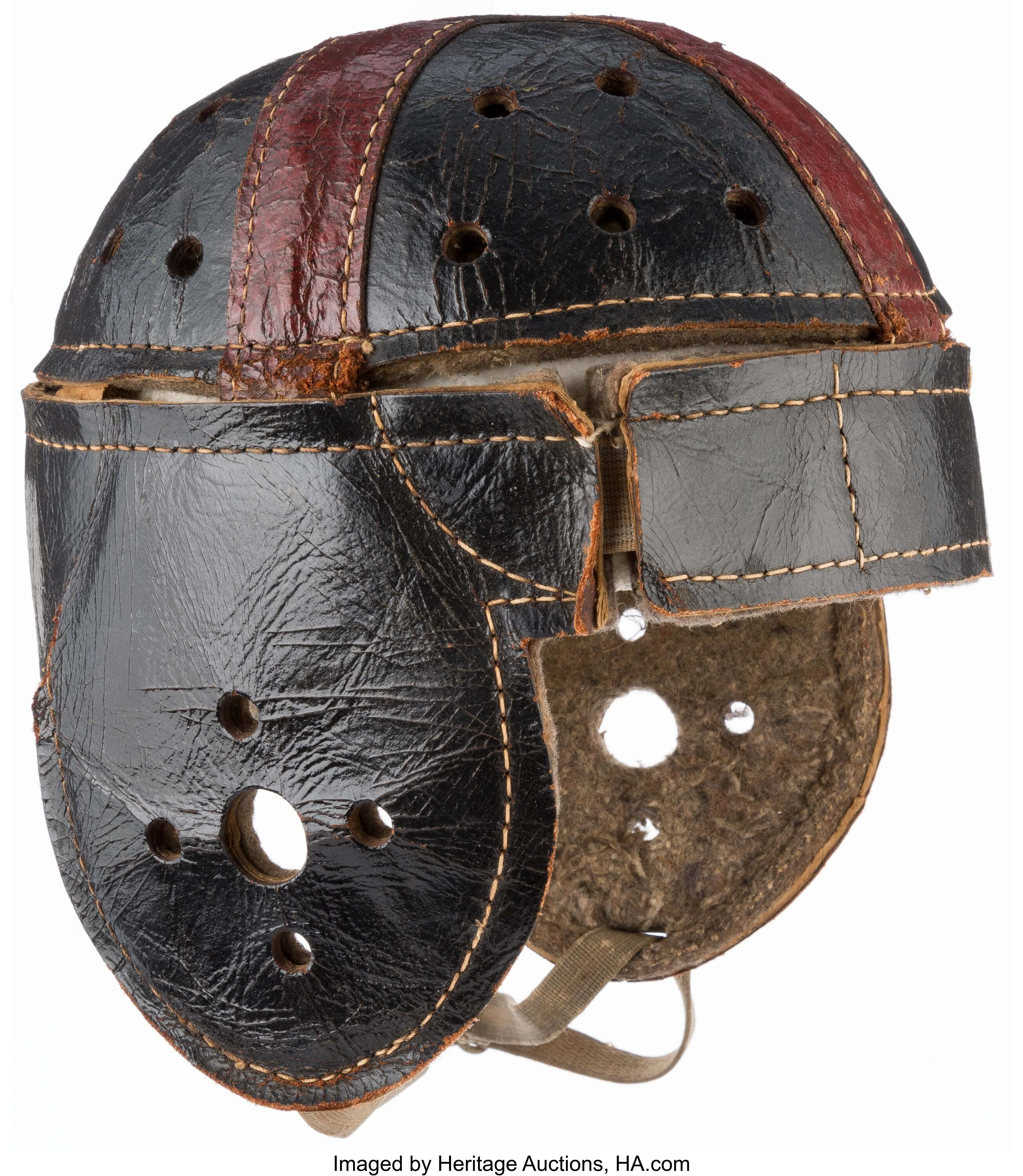 Circa 193040's Hutch Leather Football Helmet. Football Lot