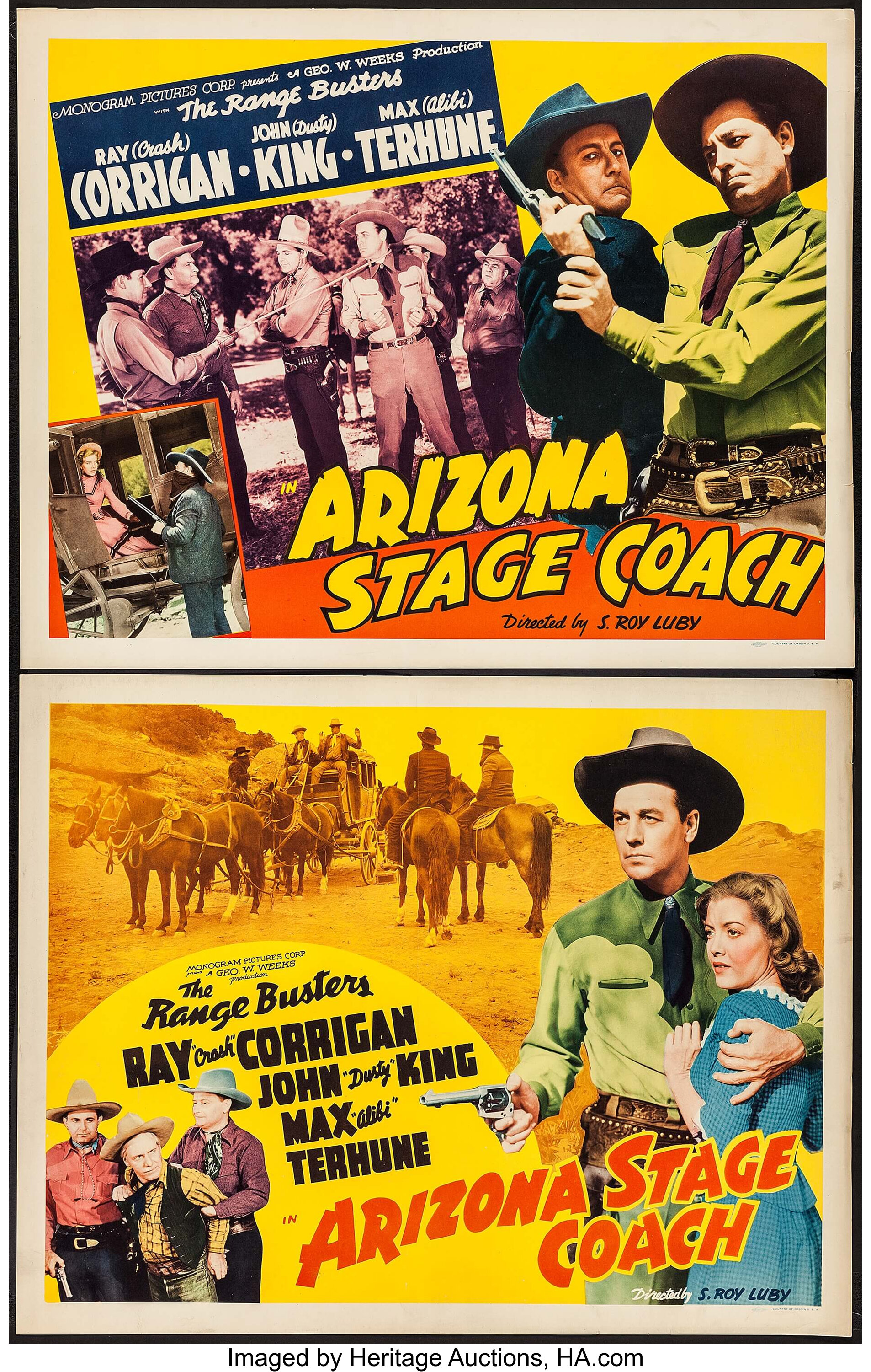 Arizona Stage Coach (Monogram, 1942). Half Sheets (2) (22