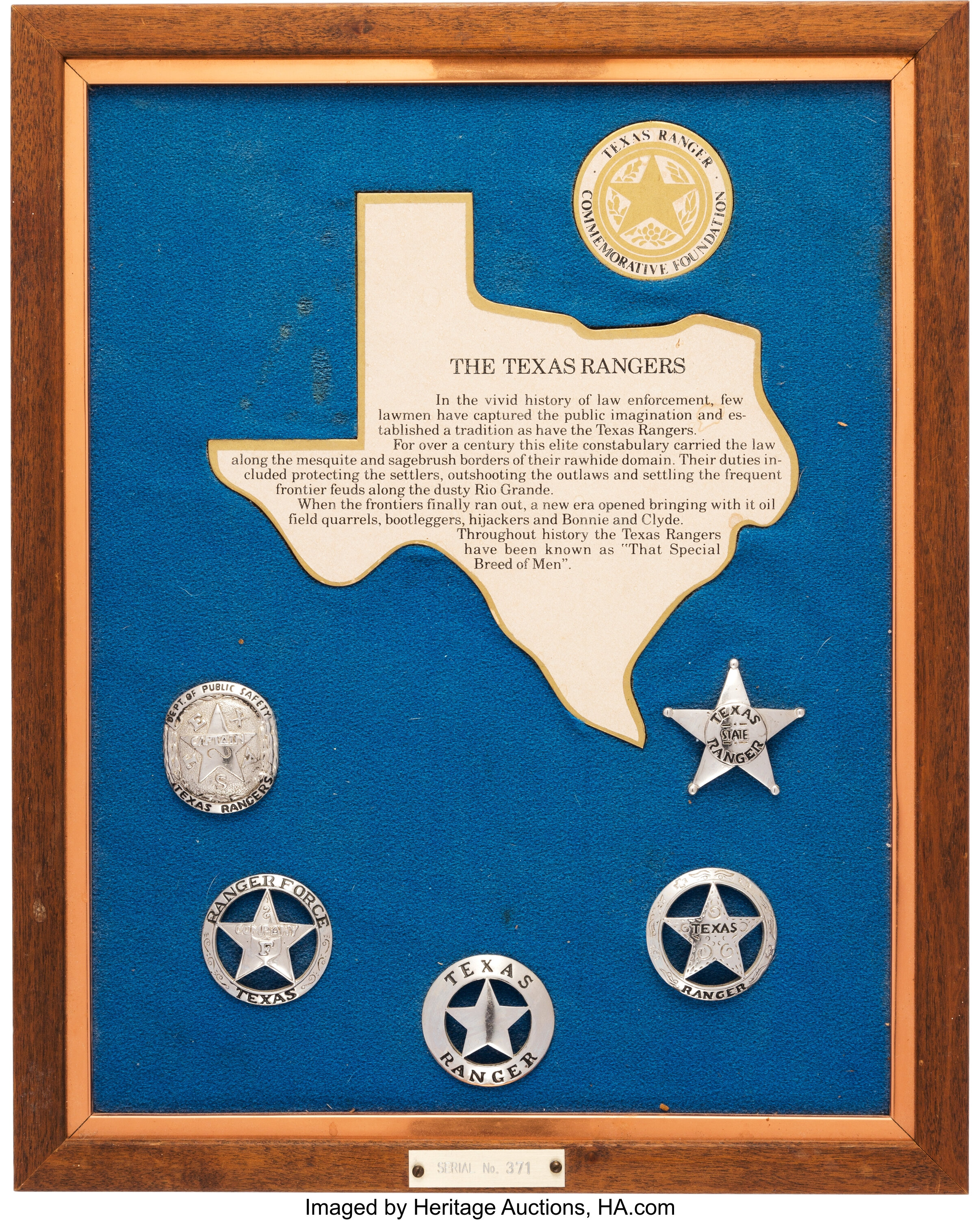 Texas Rangers Company B Badge