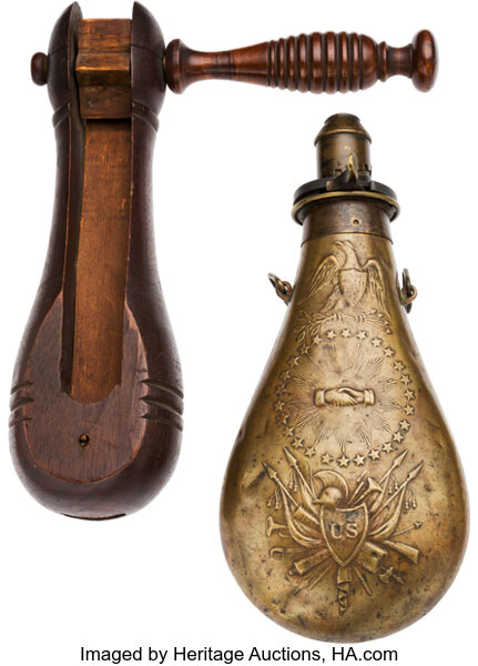 Civil War Style Peace Hands Powder Flask