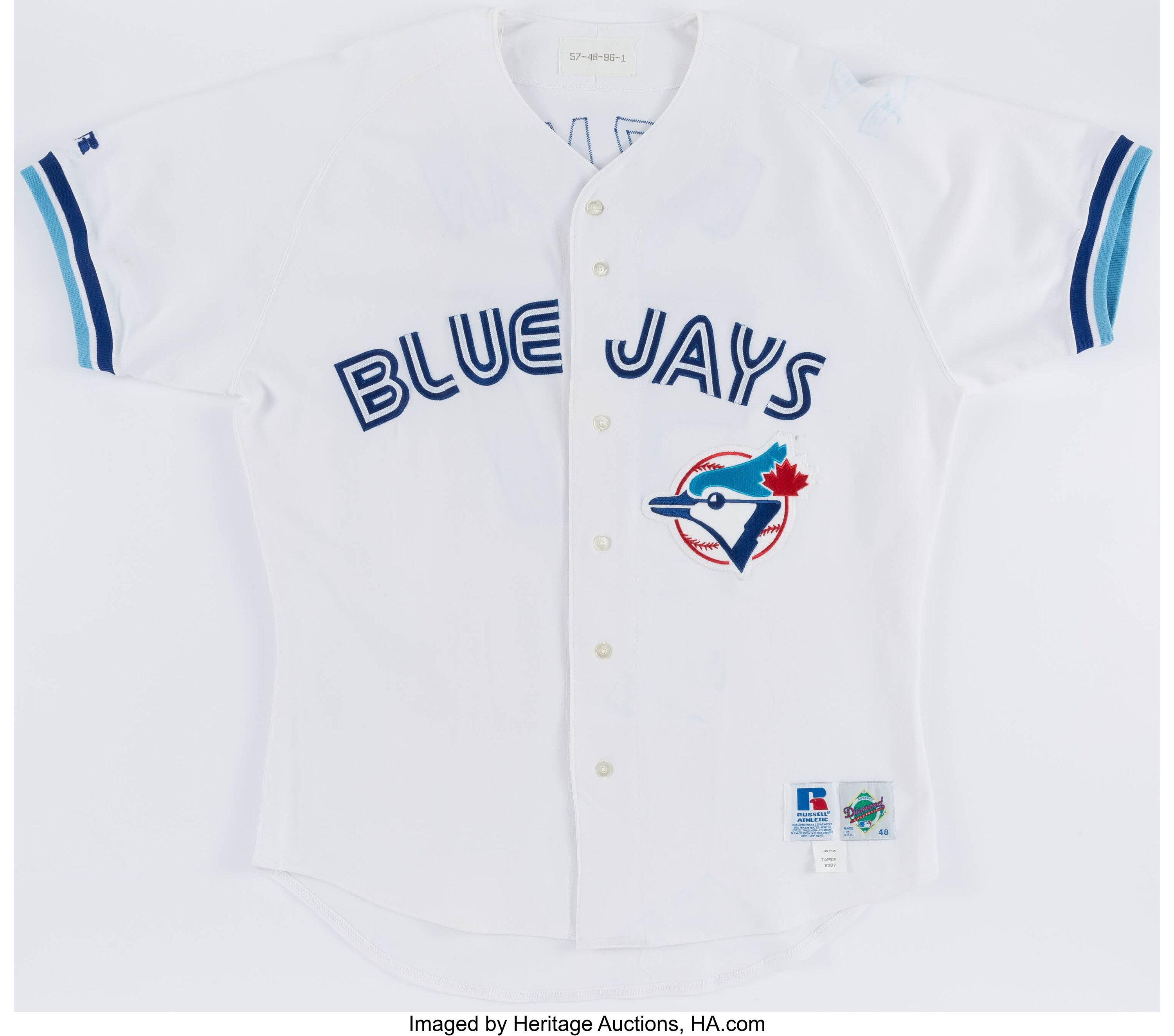 1996 Juan Guzman Game Worn Toronto Blue Jays Jersey.  Baseball, Lot  #41178