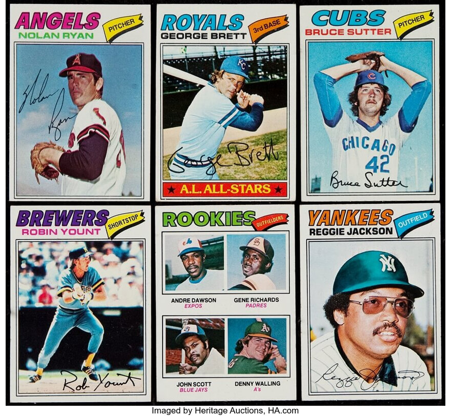 1977 Topps Baseball Card Set -7 Ryan Dawson Yount Brett Rose