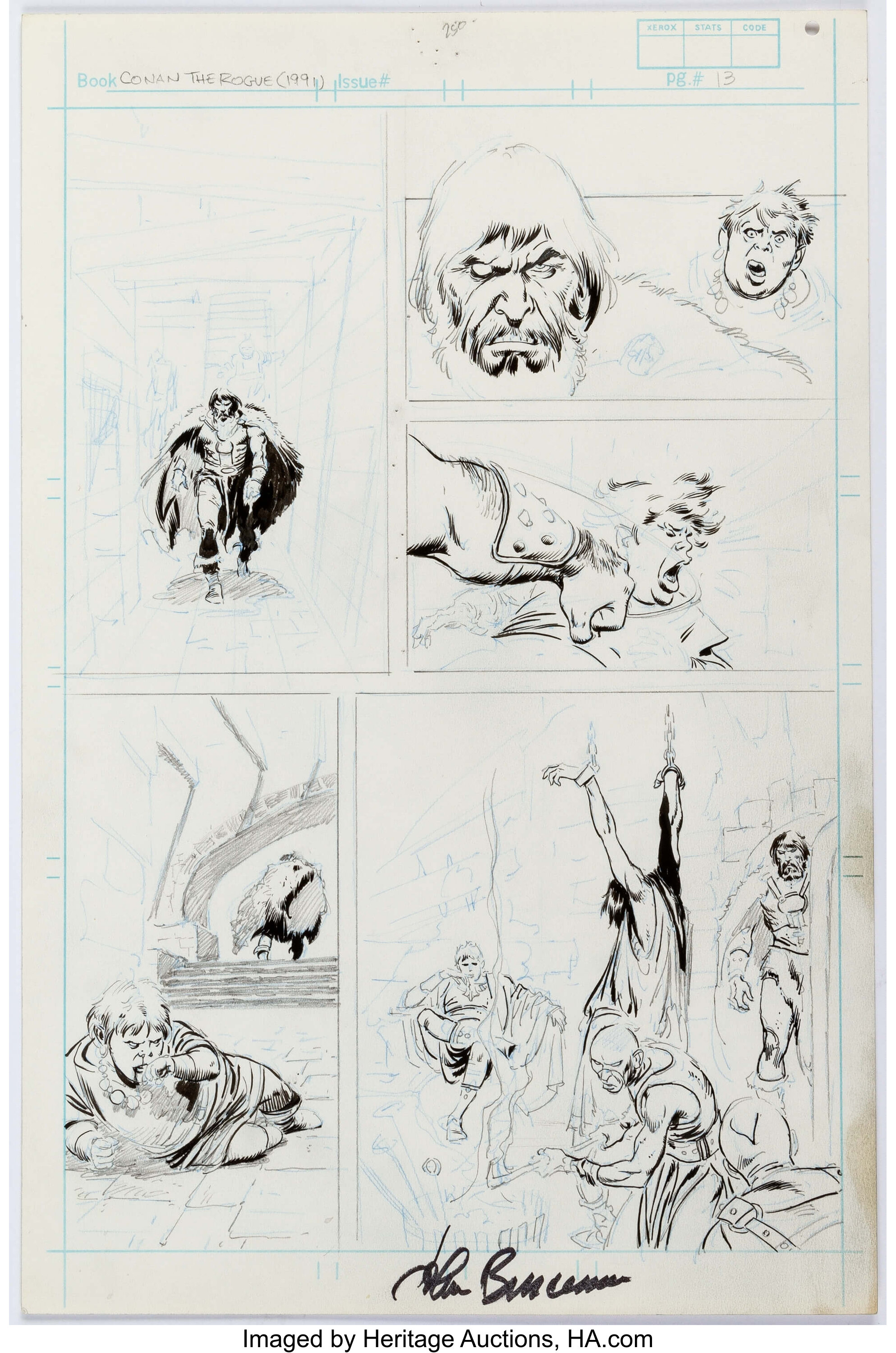 John Buscema Conan the Rogue Page 13 Preliminary Artwork (Marvel, | Lot ...