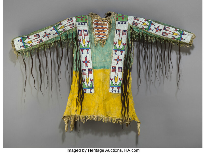 The People's History of Costume… An Ojibwa Man's Beaded Hide Shirt (c.  1890)…..decorated …