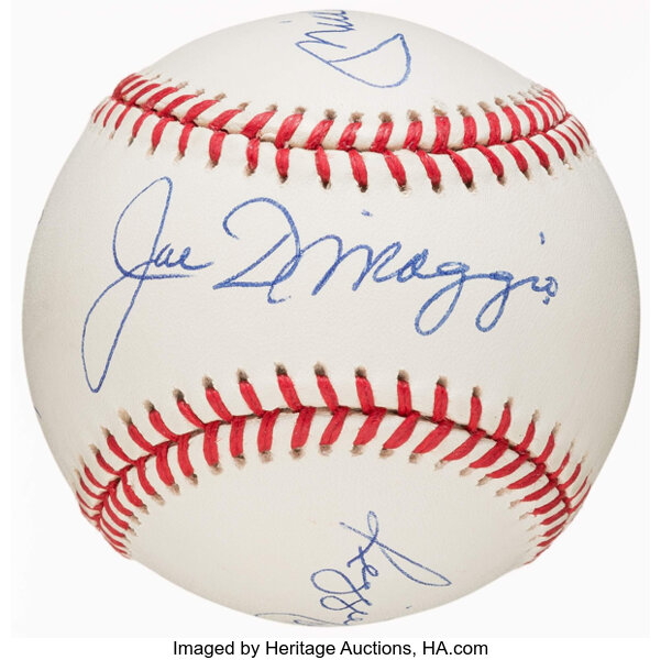 Joe DiMaggio, Don Mattingly & Reggie Jackson Multi-Signed Baseball., Lot  #44123